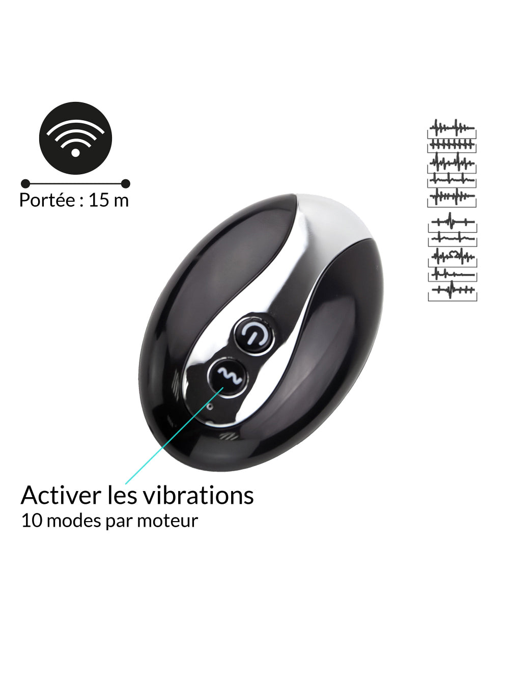 Plug anal vibrant télécommandé Black Jamba
