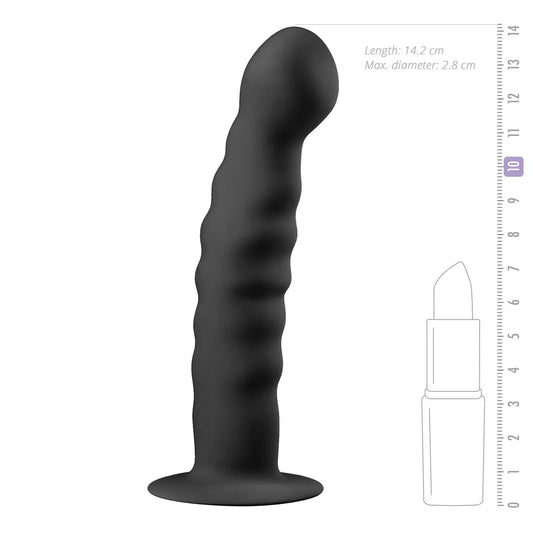 Ribbed dong, gode anal silicone avec ventouse
