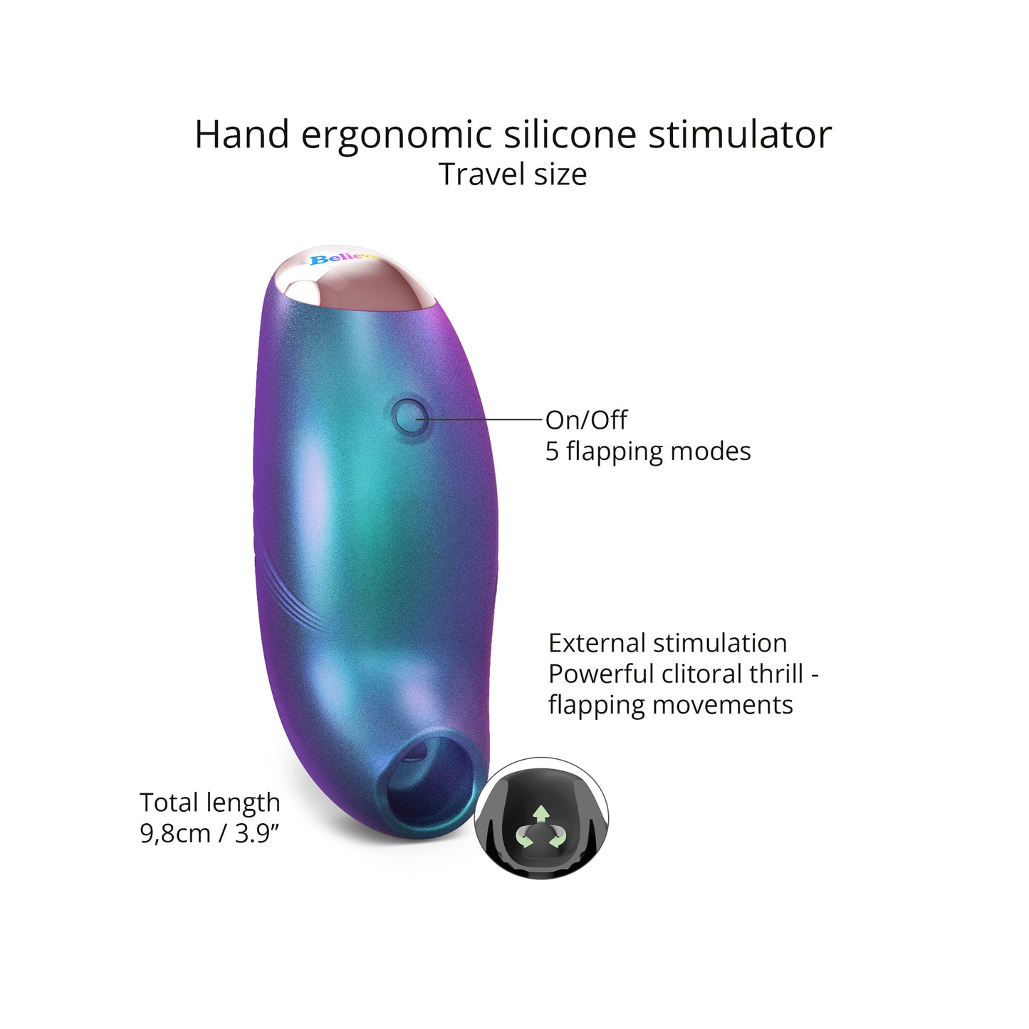 Stimulateur clitoridien Believer, compact et puissant