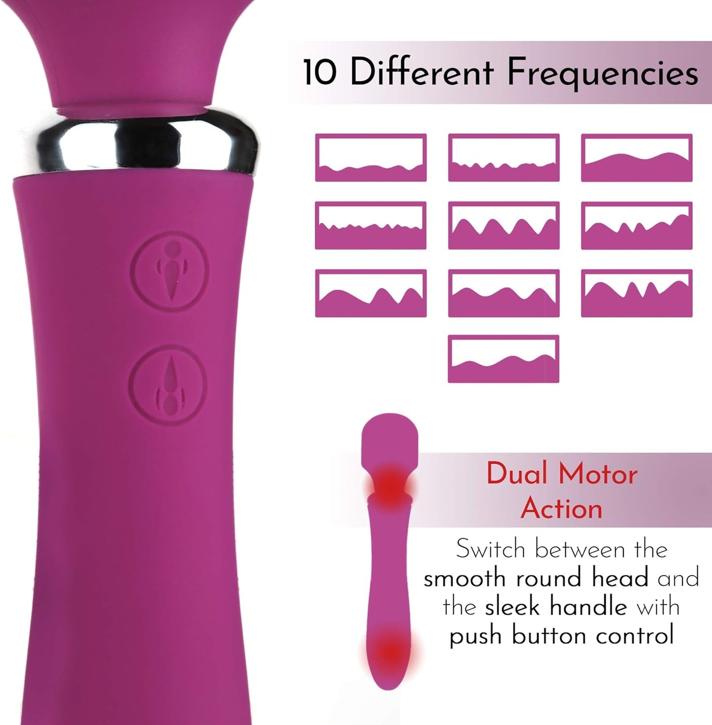 Stimulateur vibrant double extrémité wand et vibro