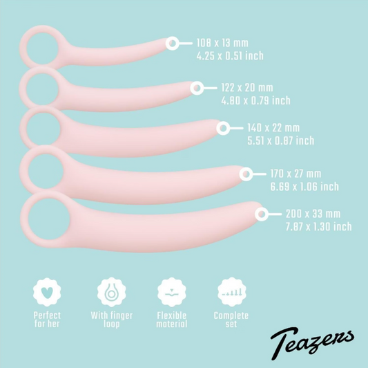 Set de dilatateurs vaginaux avec boucle en silicone
