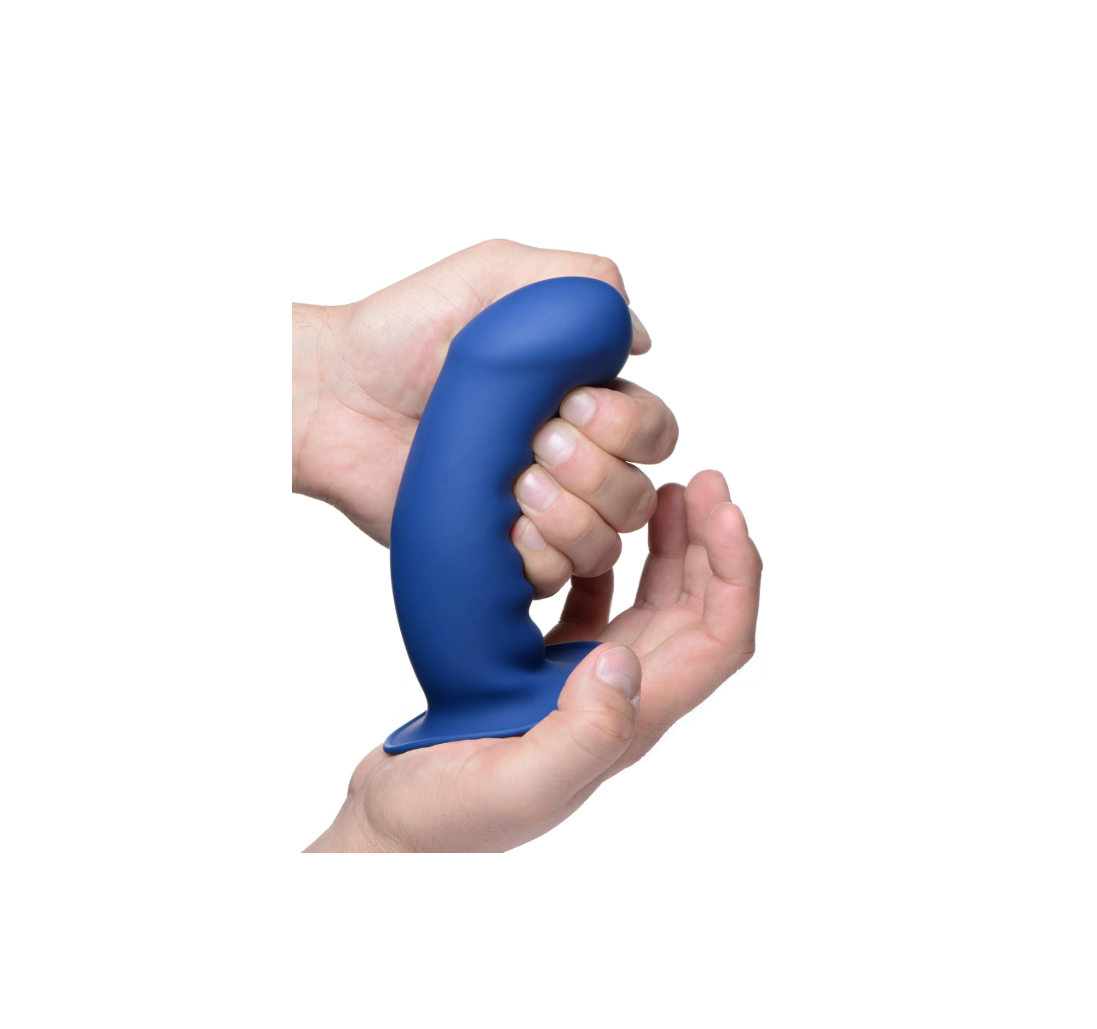 Squeezable Thick Phallic dildo-blue