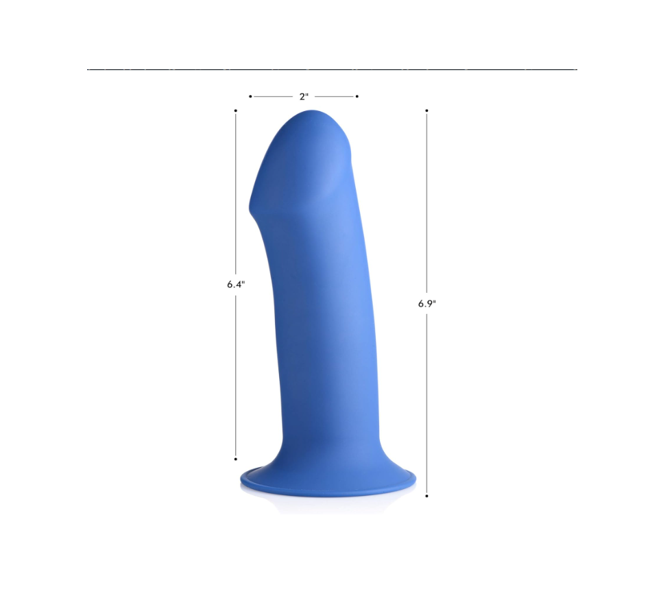 Squeezable Thick Phallic dildo-blue