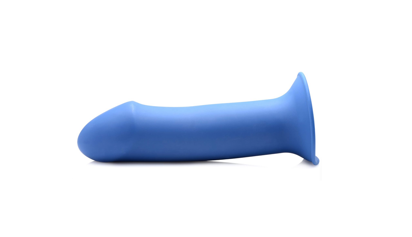 Squeezable Thick Phallic dildo-blue