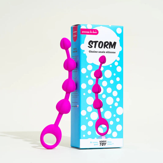 Storm, la chaine anale en silicone doux