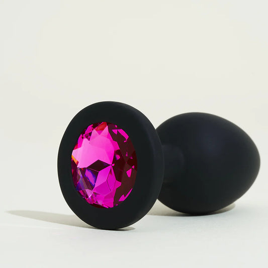 Petit plug silicone avec strass, Pink secret