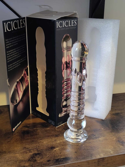 Icicles n°06 hand blown glass massager