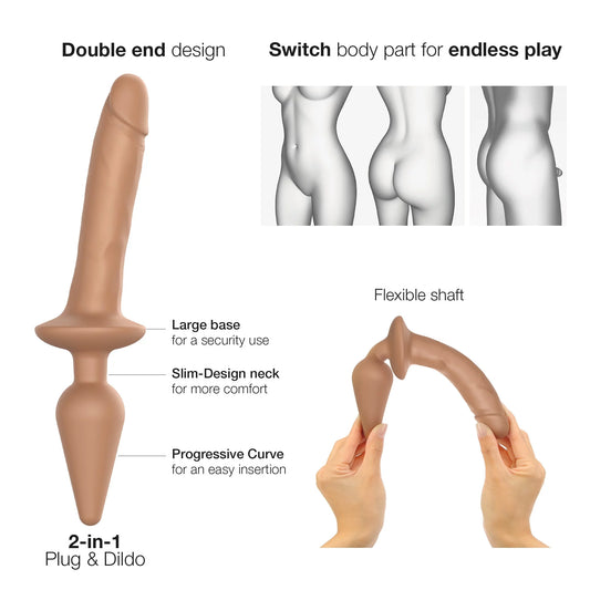 Dildo 2 en 1 avec plug anal, le Switch Plug-in