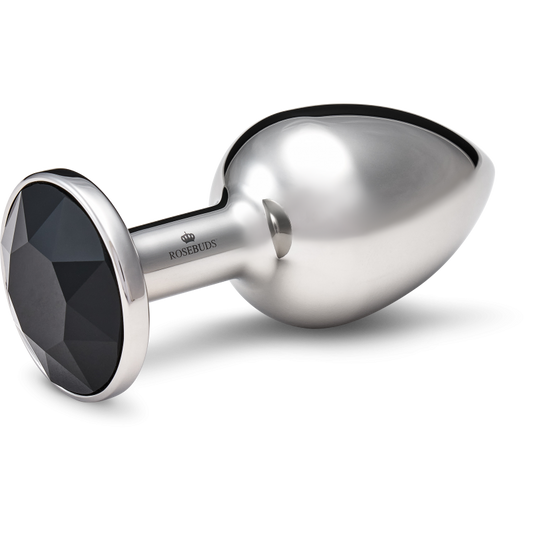 Plug de luxe en Inox taille Medium et cristal noir