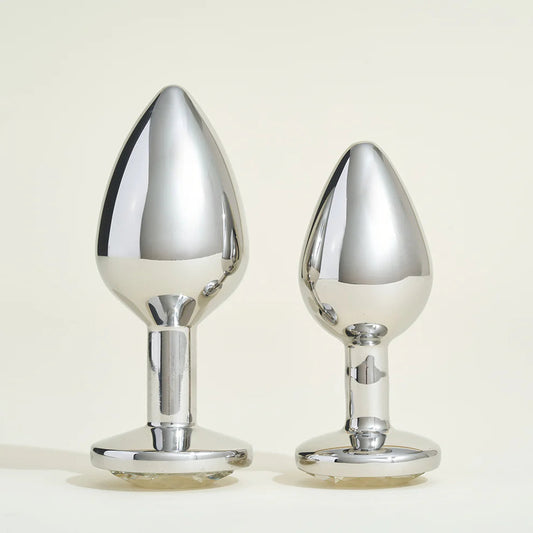 Plug métal bijou Steel Cristal transparent, le nº50