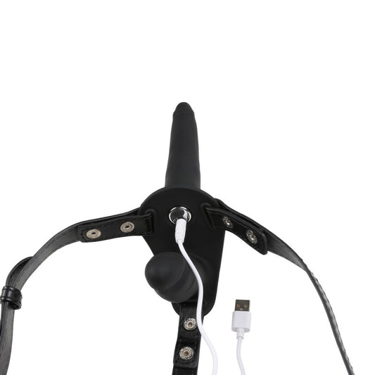 Be Happy - Double Vibrating In/Out Bullet Strap-On Dildo