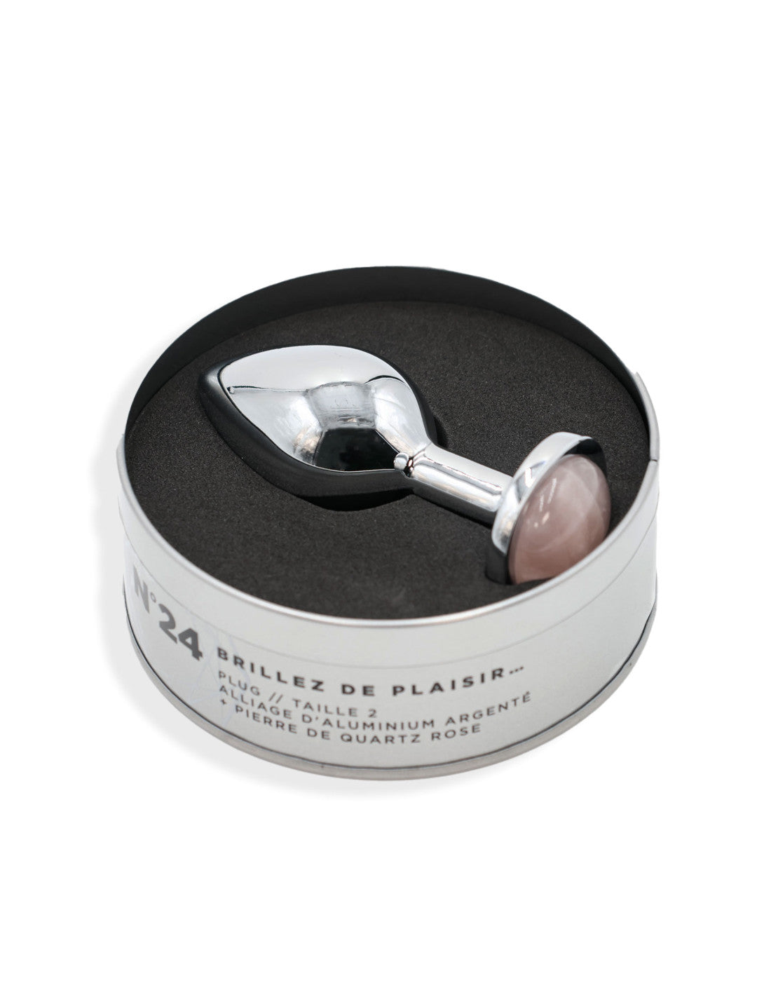 Plug Steel avec pierre de Quartz rose