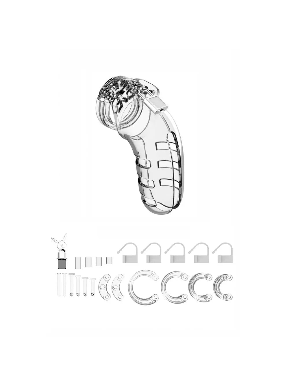 Cage à pénis transparente, le modèle 06