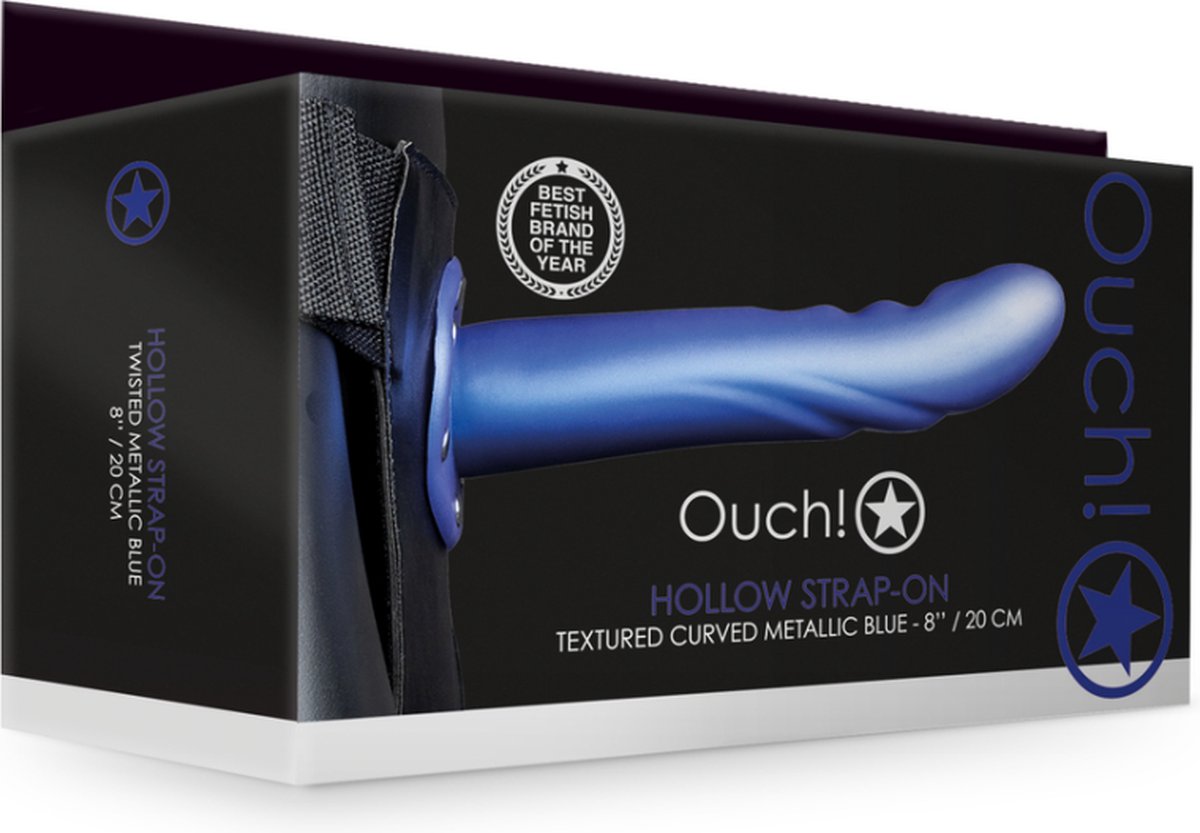 Strap-on texturé et incurvé de Ouch!