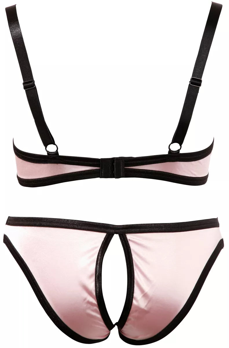 Ensemble soutien-gorge rose à demi ouvert - Neuf