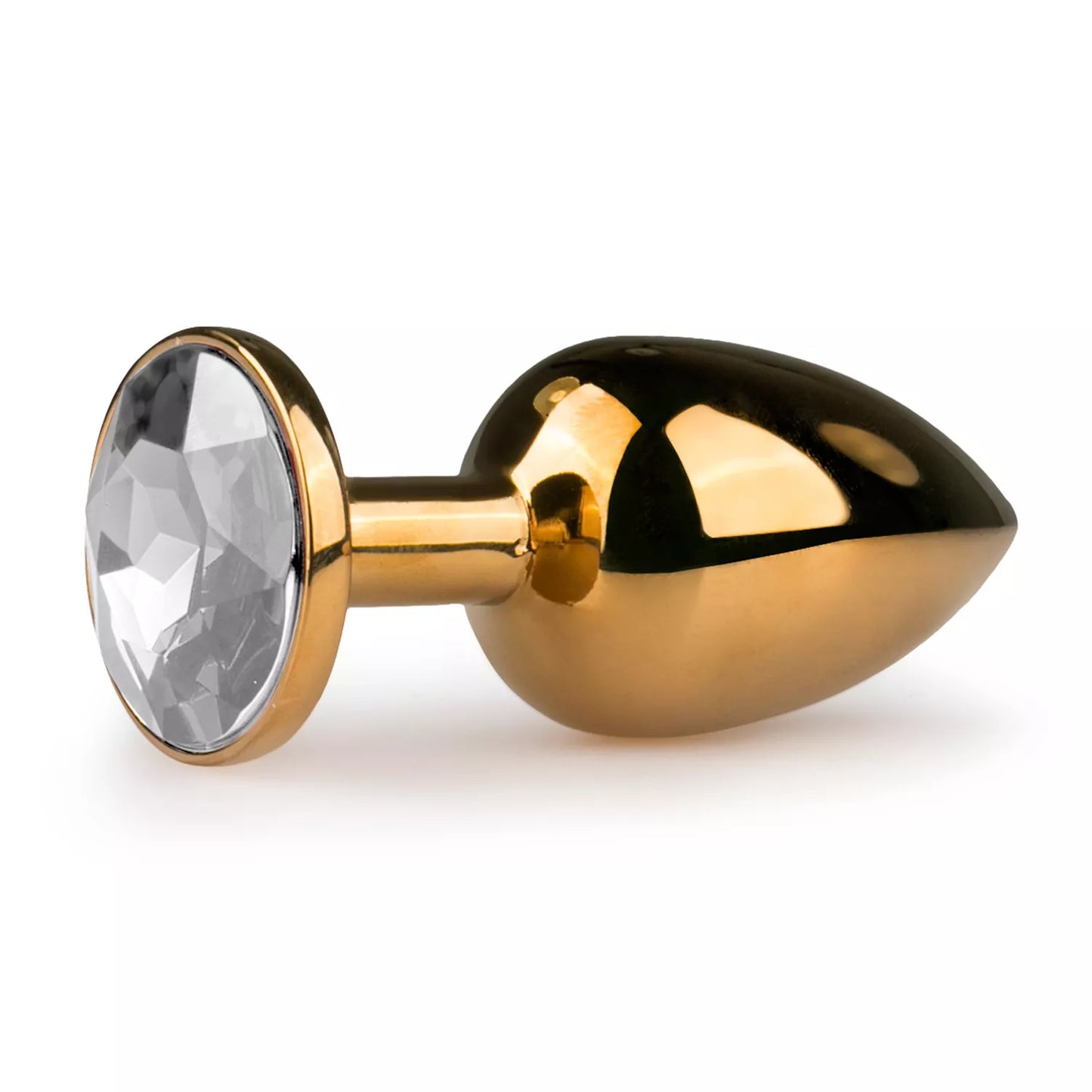 Plug anal métallique doré avec cristal