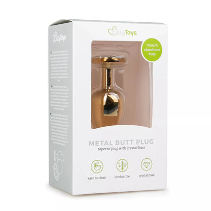 Plug anal métallique doré avec cristal