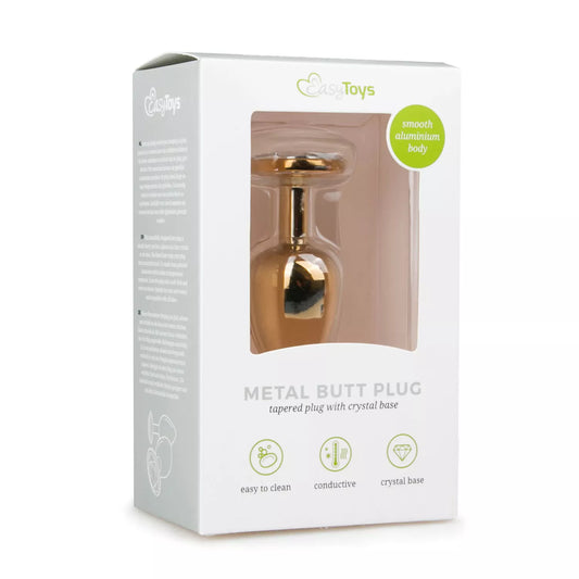 Plug anal métallique doré avec cristal