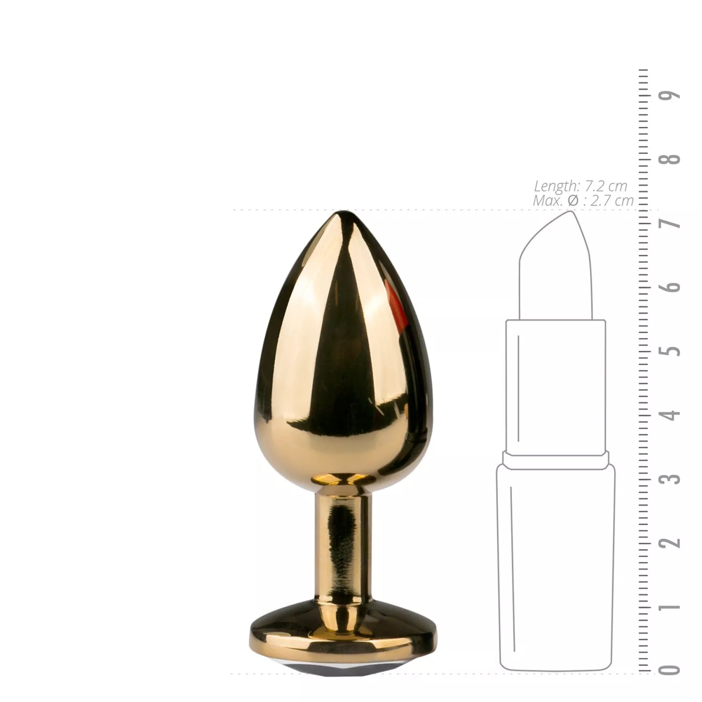 Plug anal métallique doré avec cristal