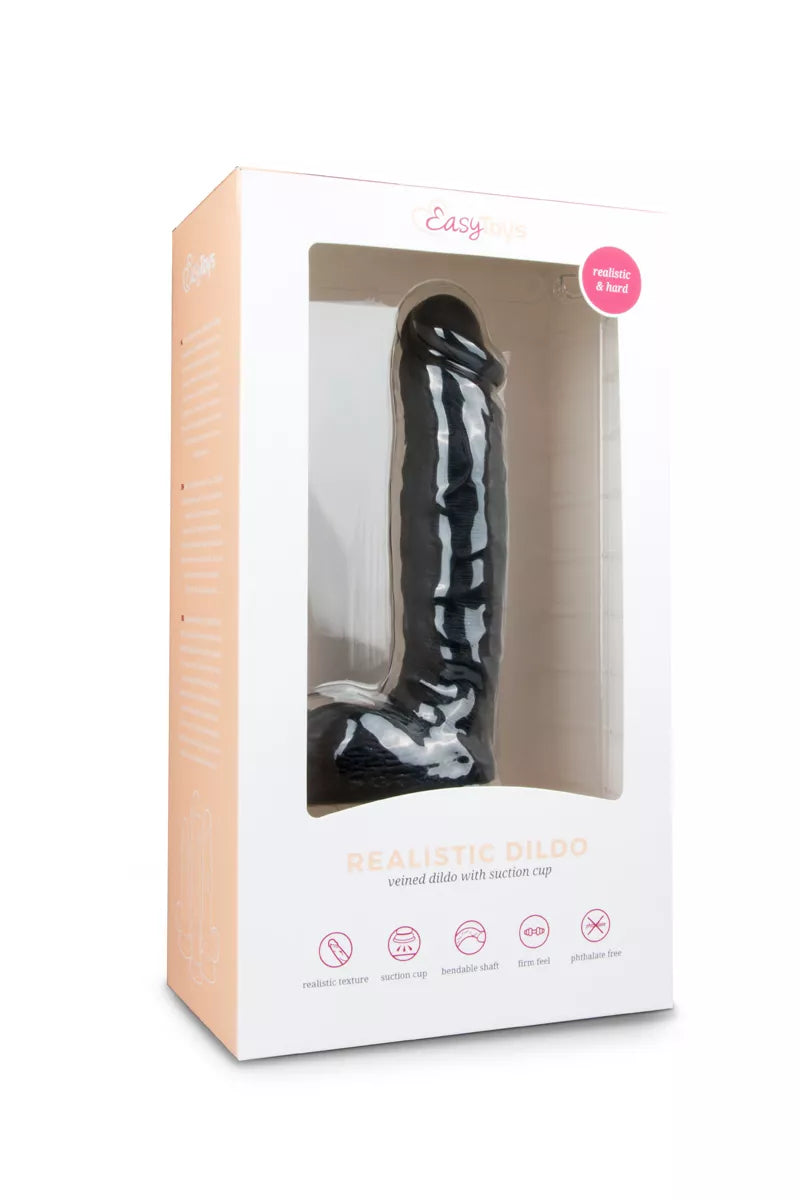 Godemichet silicone réaliste noir 22,5 cm