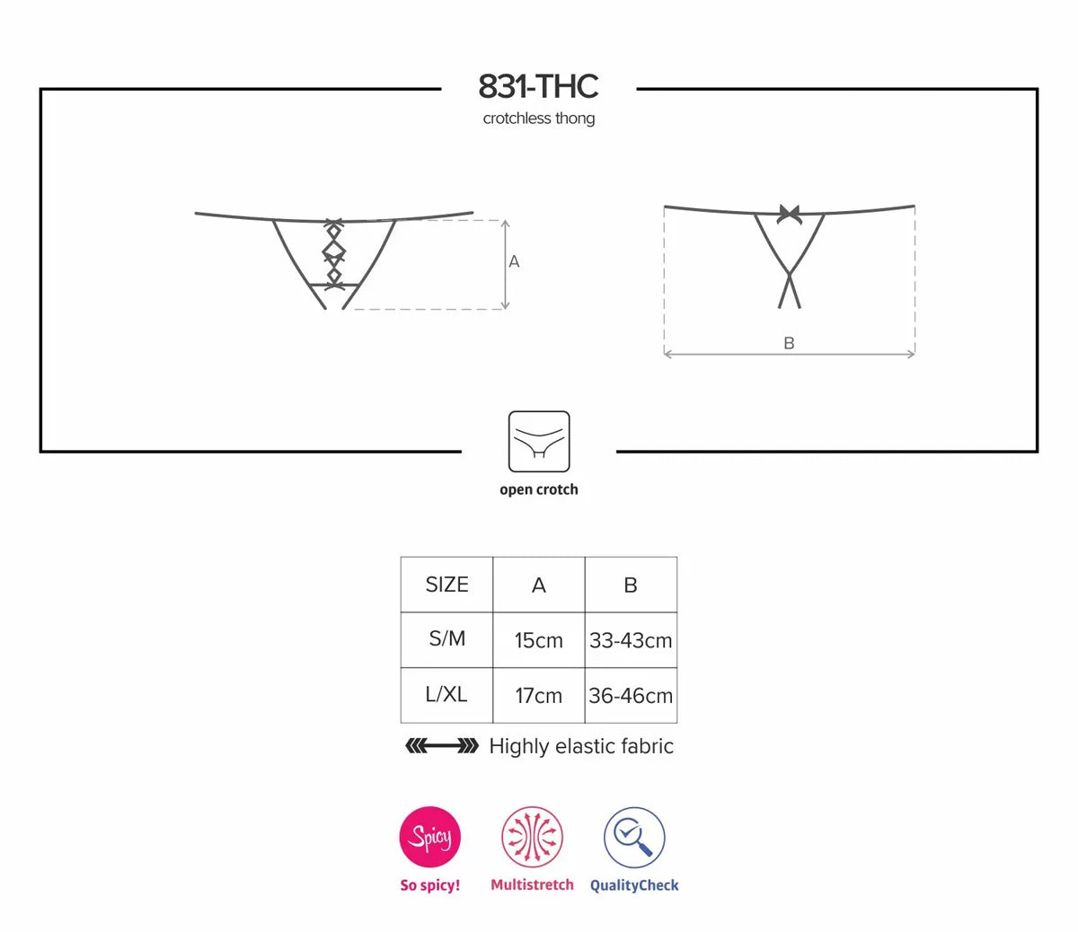 String en dentelle sans entrejambe 831-THC-1