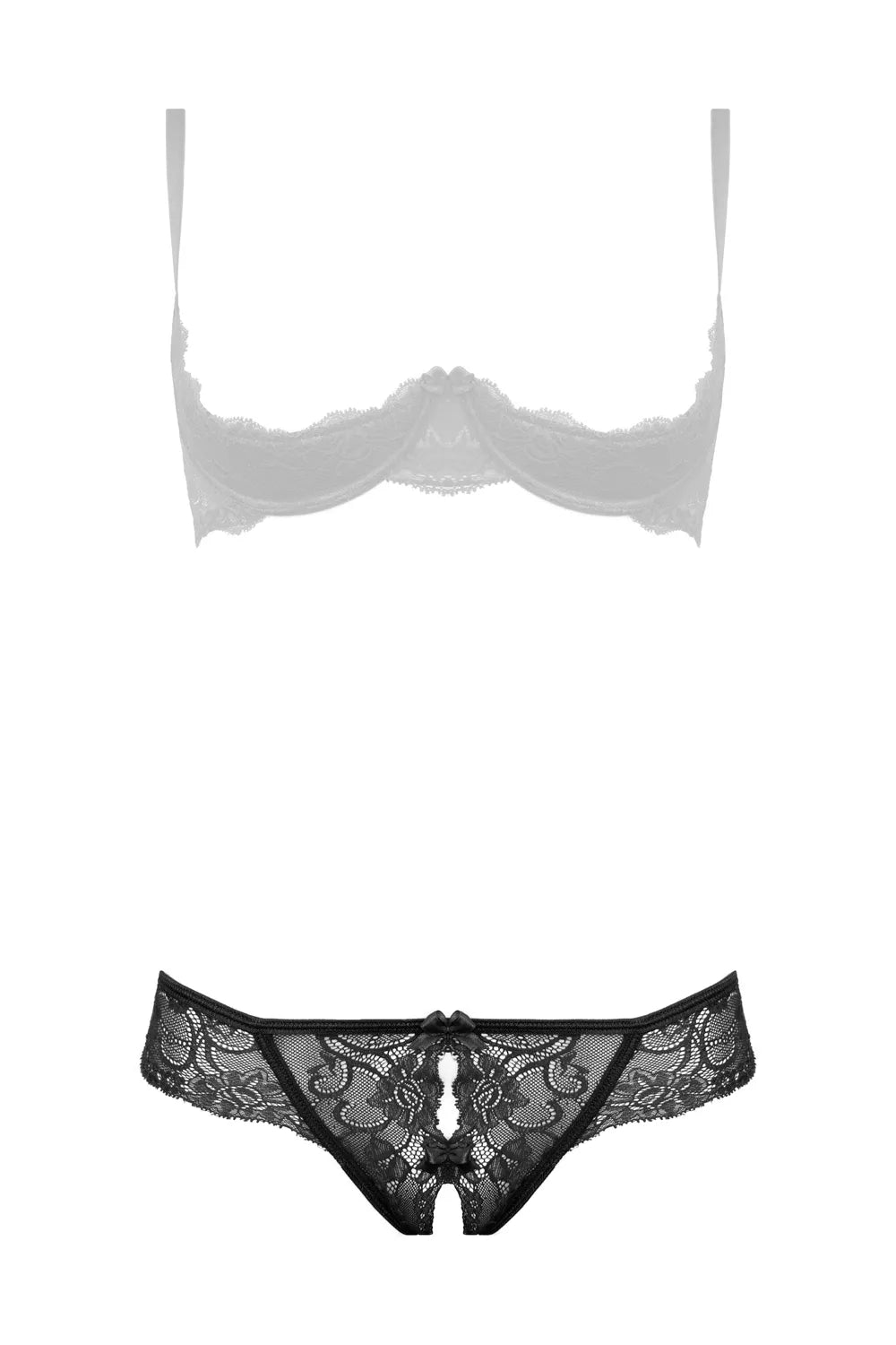 Marzia, string en dentelle avec entrejambe ouvert