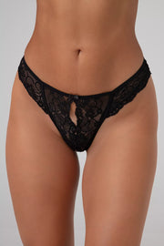 Marzia, string en dentelle avec entrejambe ouvert