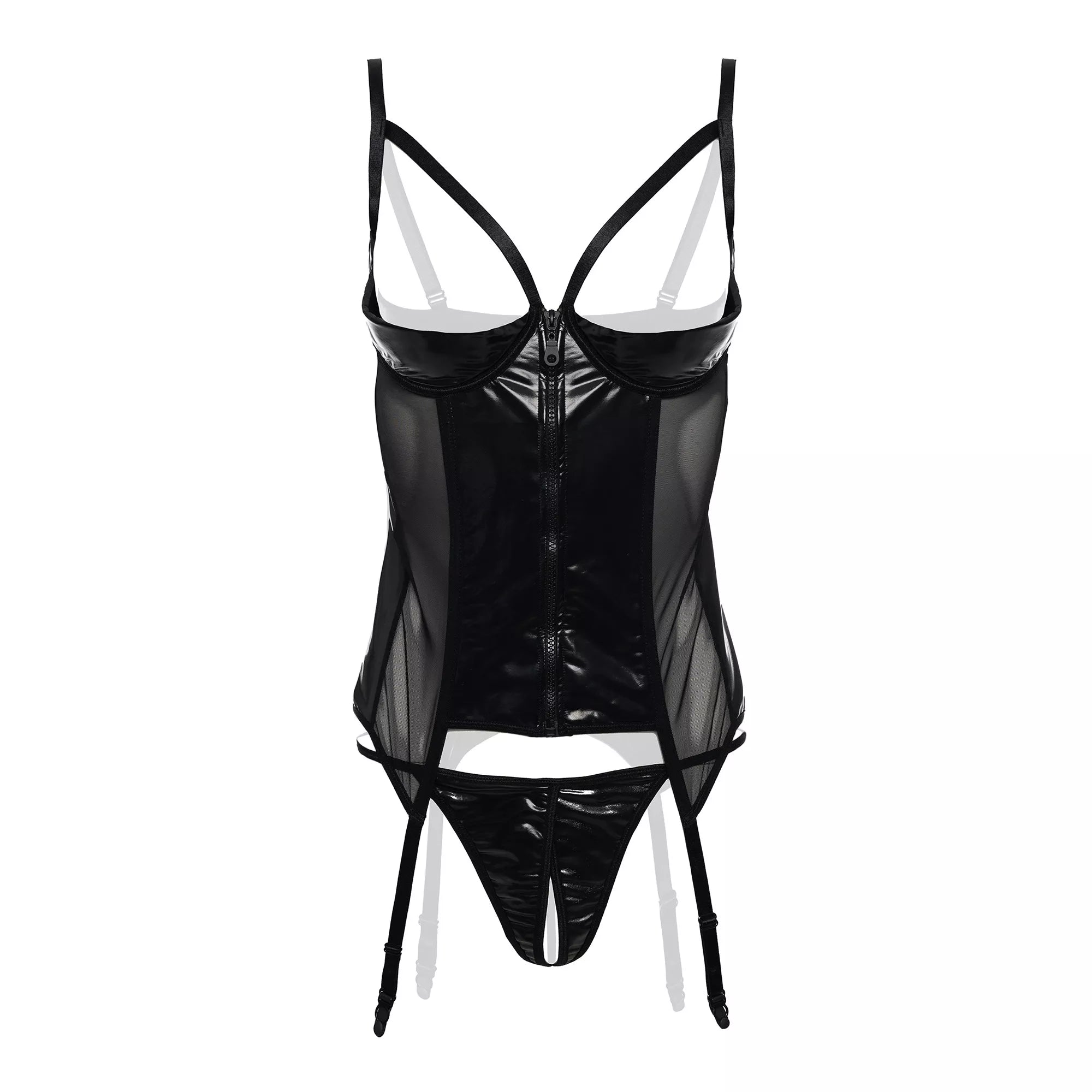 Dark Desire, ensemble jarretelles et bonnets ouverts