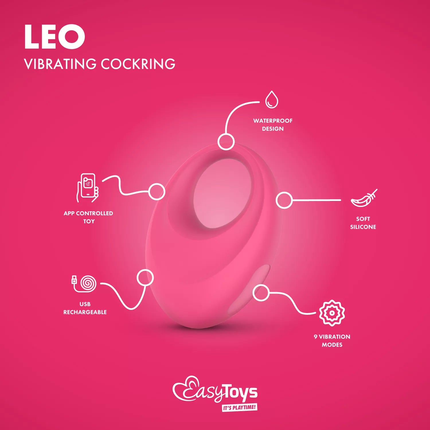 Cockring vibrant Leo avec application