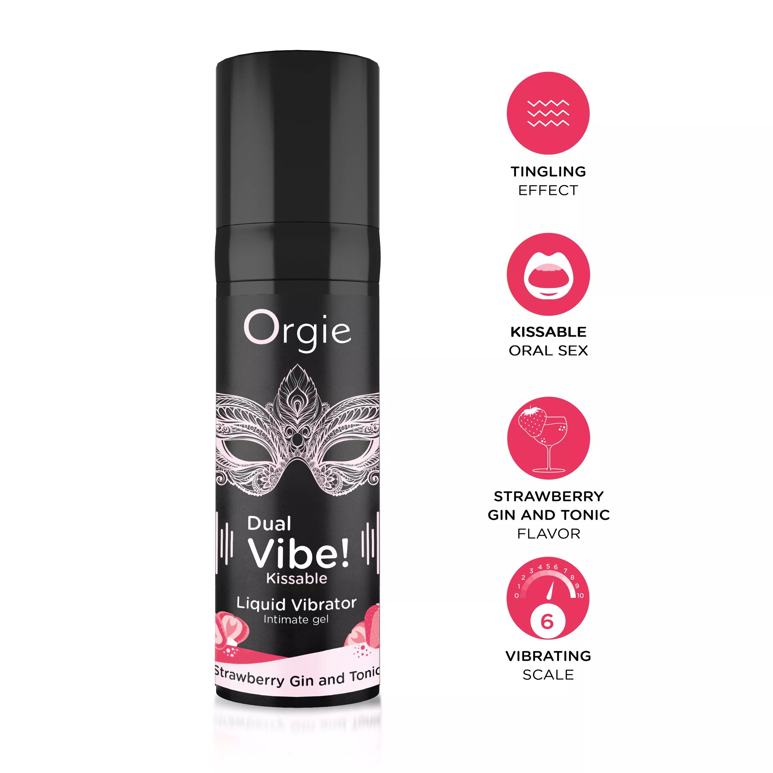 Gel excitant embrassable Dual Vibe à la fraise