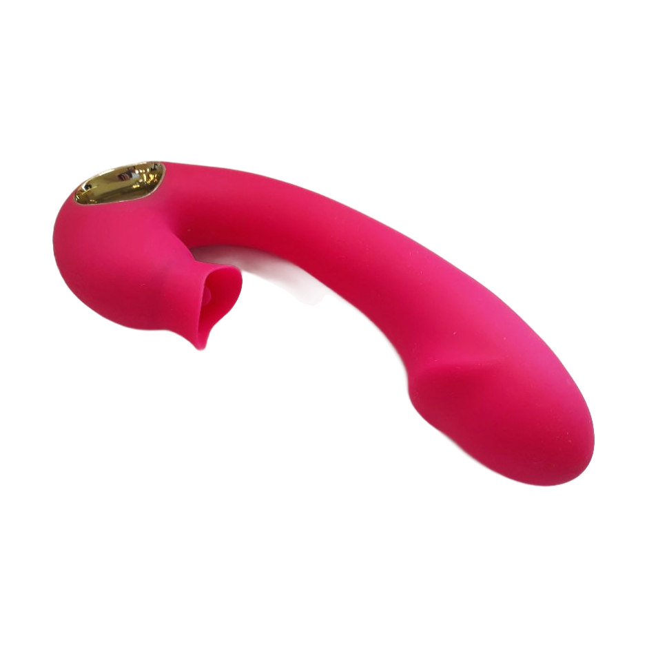 Gode vibrant  2 en 1 avec langue
