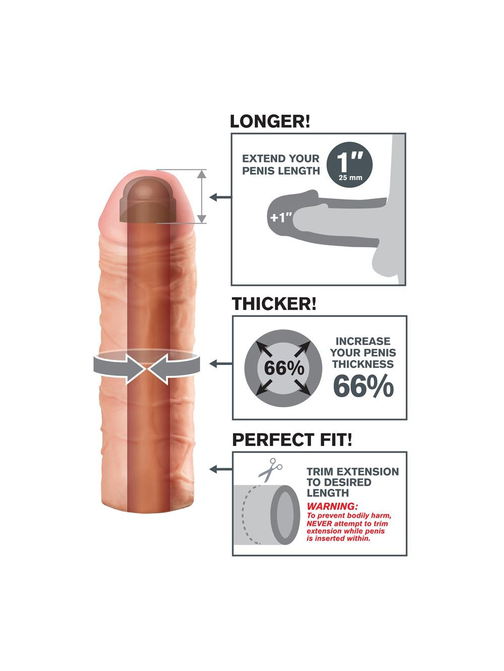 Gaine à Pénis Mega 1" Extension Fantasy X-Tensions