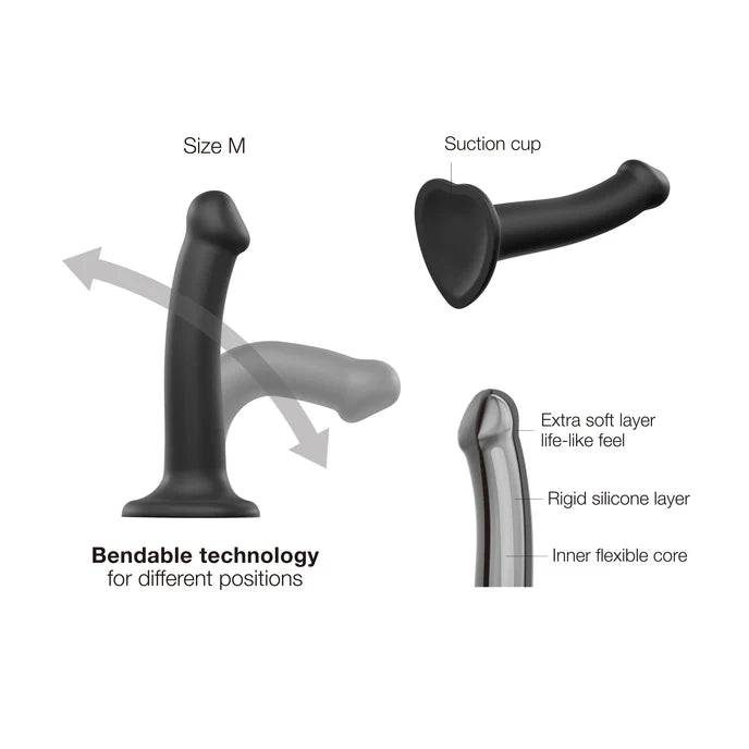 Dildo semi réaliste ventouse, compatible harnais