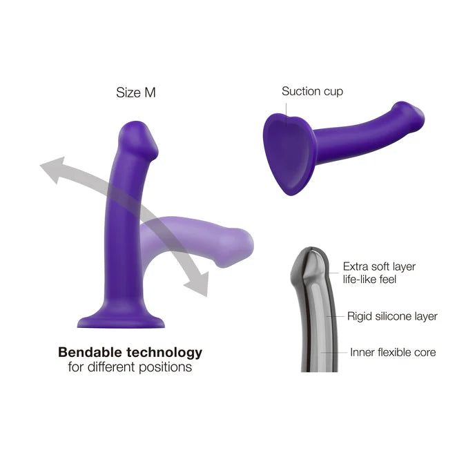 Dildo semi réaliste ventouse, compatible harnais