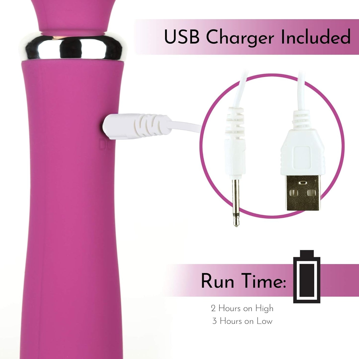 Stimulateur vibrant double extrémité wand et vibro