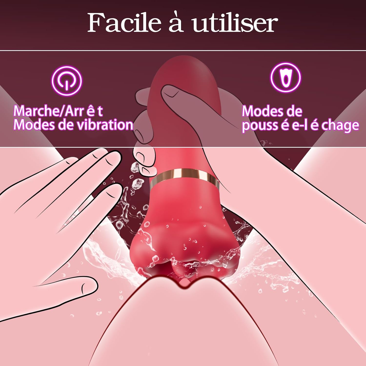 Vibromasseur bouche avec fonction aspiration de Hellmos