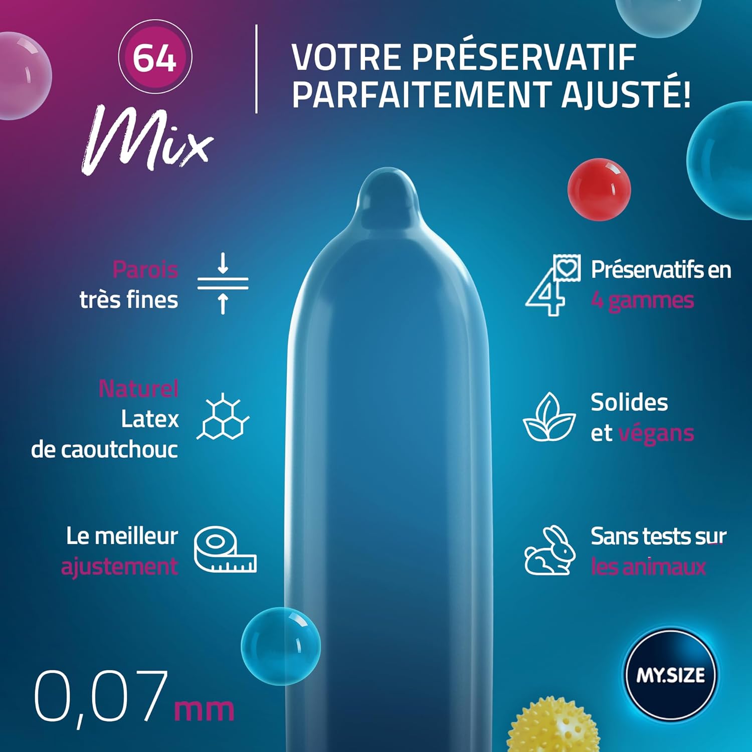 Mix de préservatifs My.Size 64 mm x28