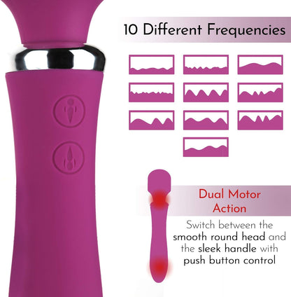 Stimulateur vibrant double extrémité wand et vibro