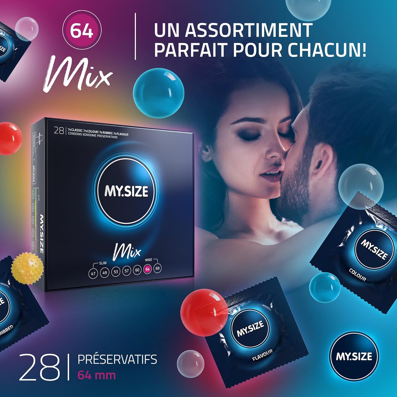 Mix de préservatifs My.Size 64 mm x28