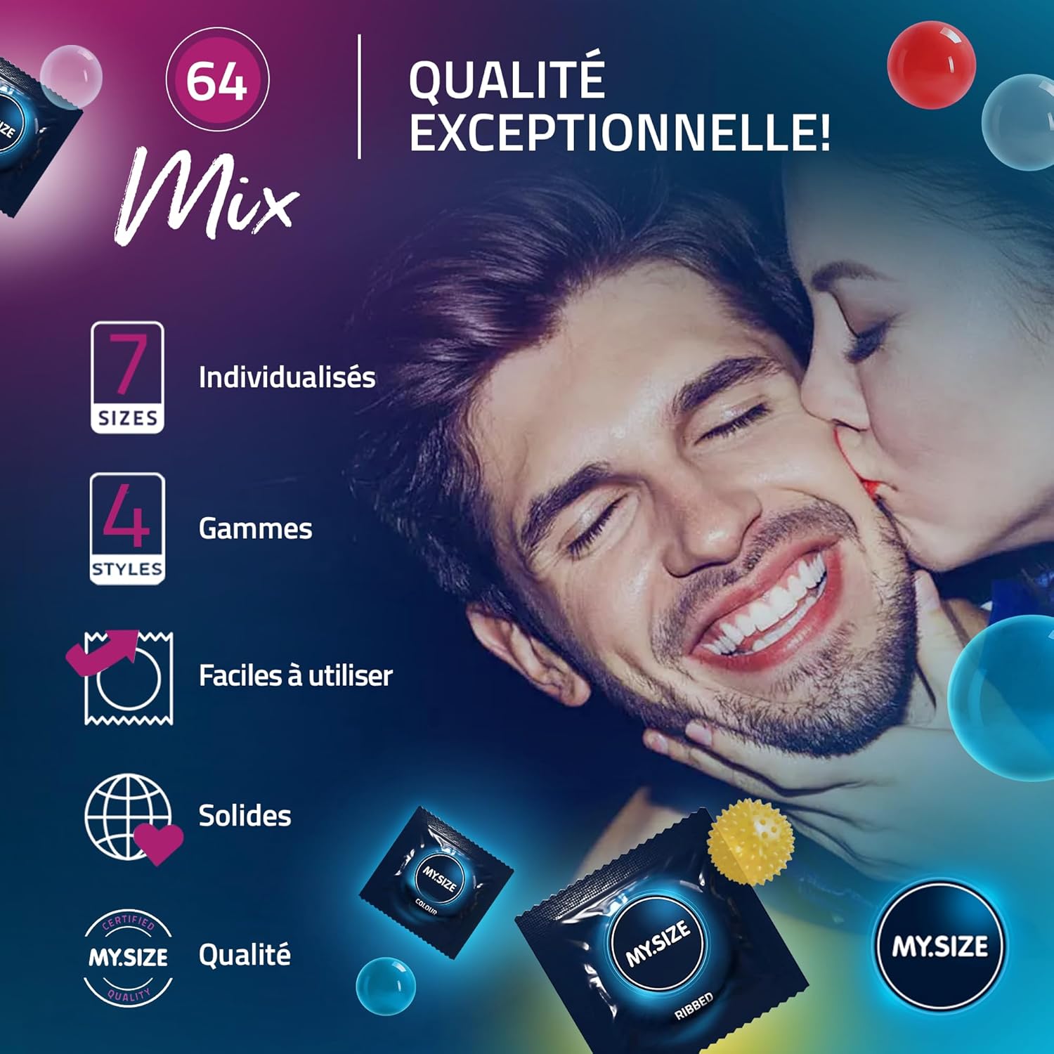Mix de préservatifs My.Size 64 mm x28