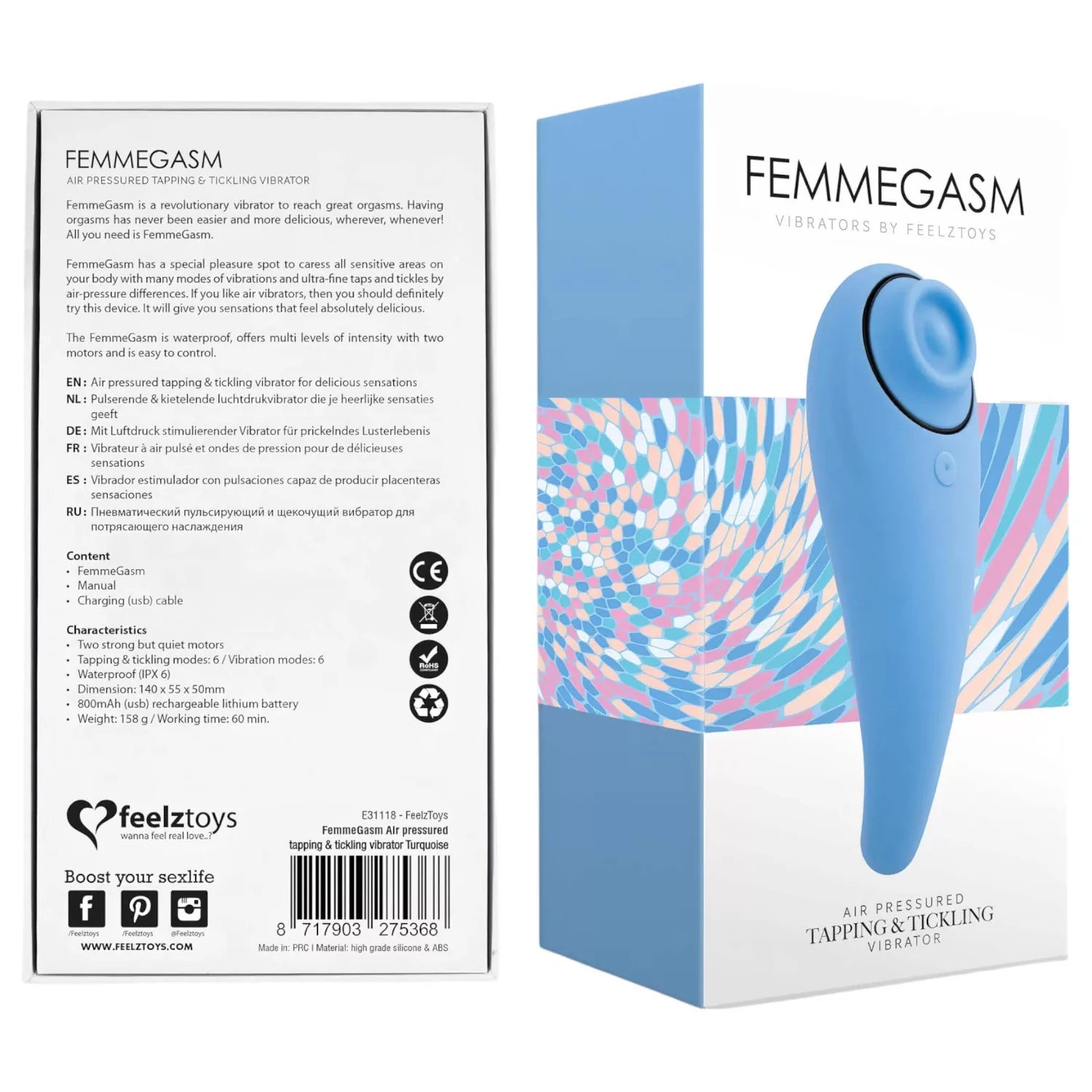 Femmegasm Stimulateur clitoridien rechargeable 2en1
