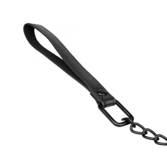 Collier avec laisse en cuir vegan