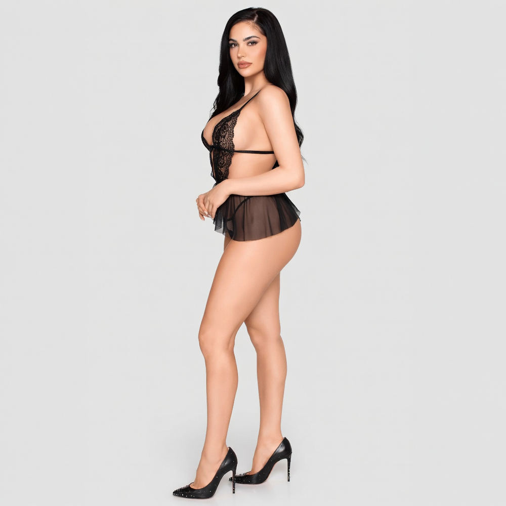 Babydoll et culotte ouverte