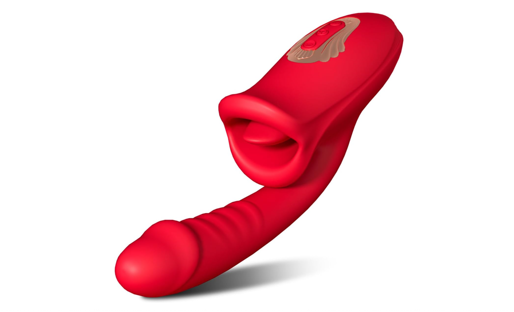 Vibro 2en1 avec bouche stimulante et gode vibrant