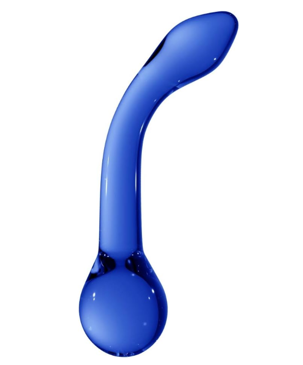 Dildo G-Rider Bleu en verre borosilicate