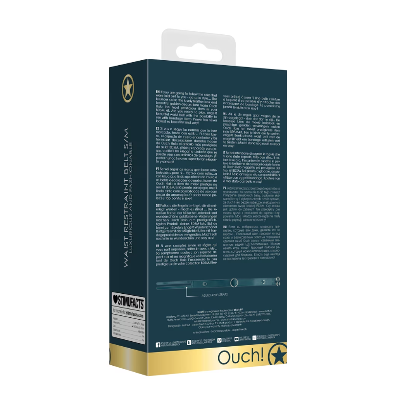 Ceinture de restriction en cuir S/M