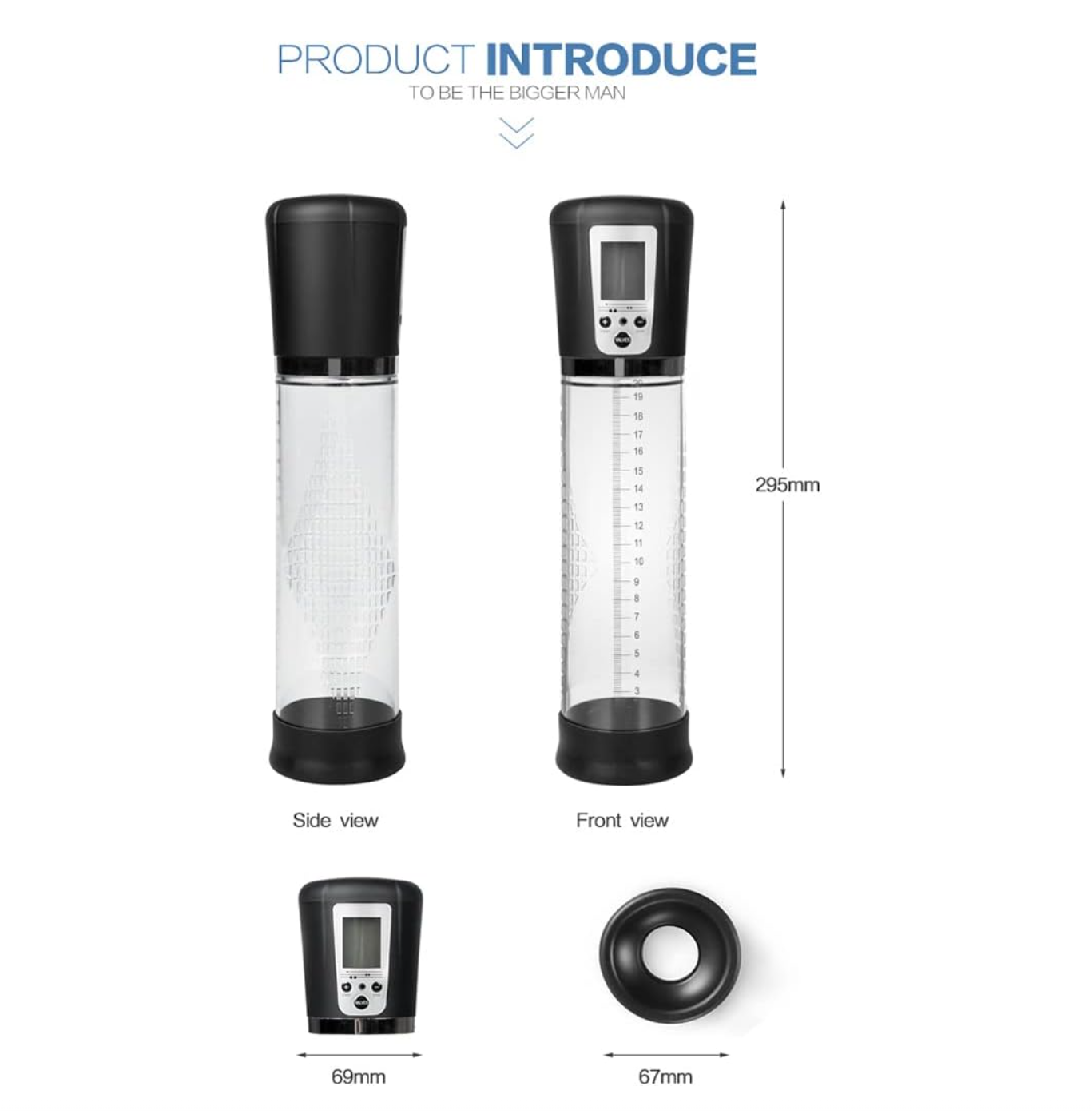 Pompe à penis électrique avec écran LCD