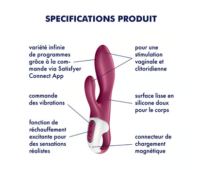 Vibro rabbit chauffant Heated Affair Connect App