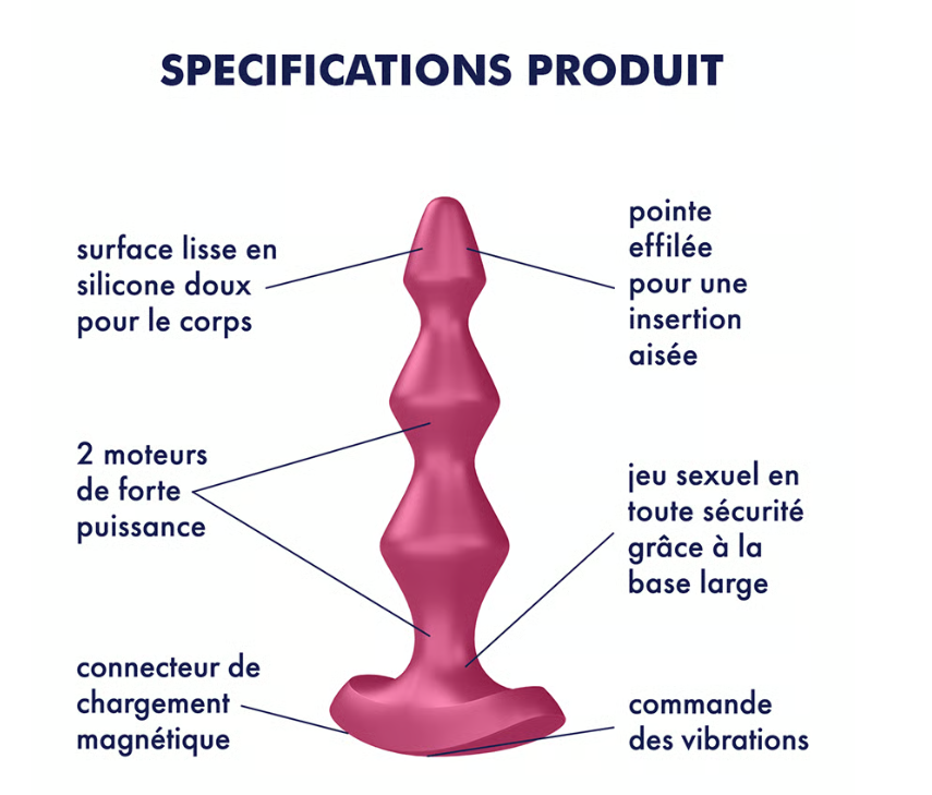 Plug anal à perles vibrant, Lolli Plug 1