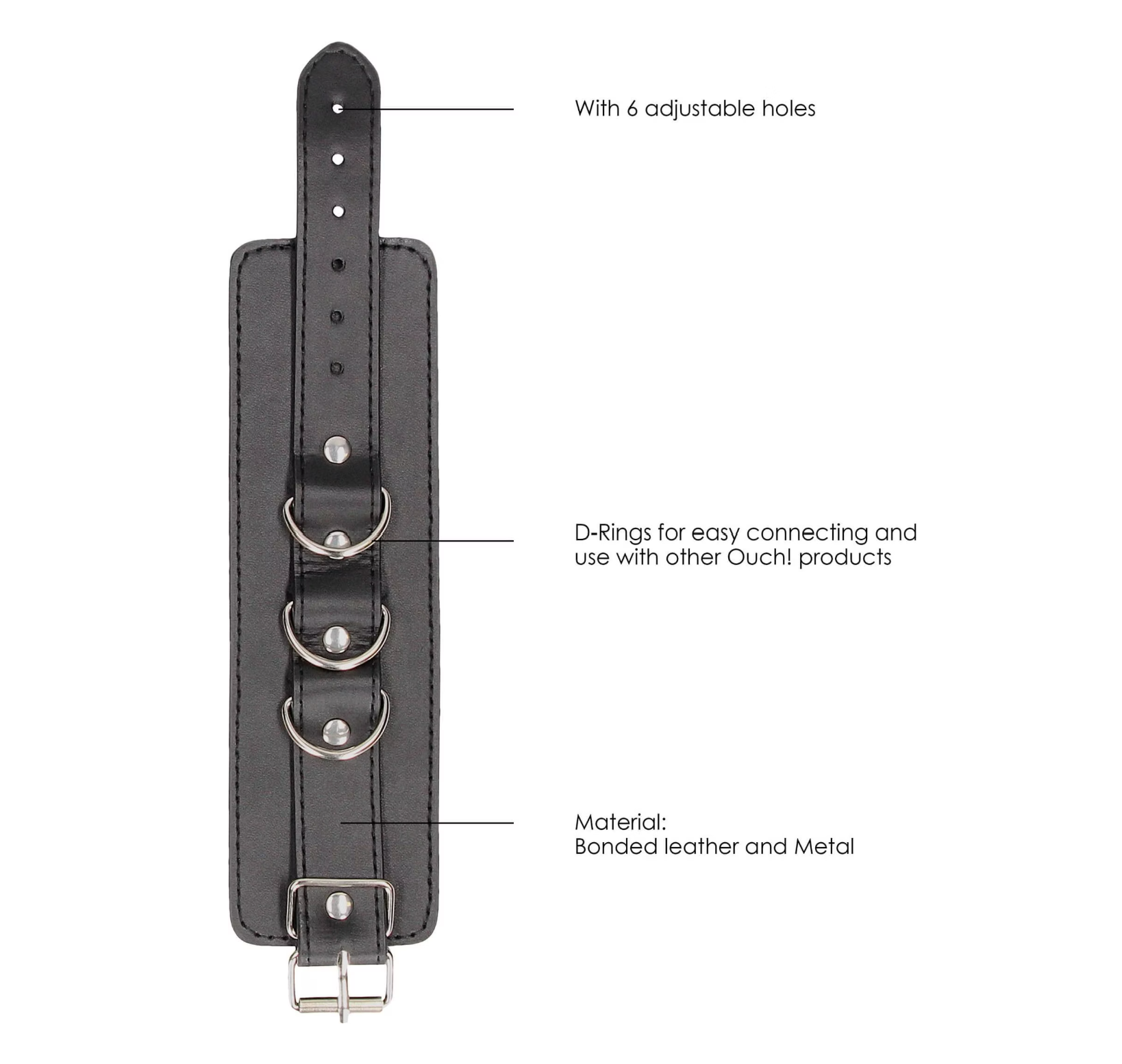 Menottes en cuir pour main ou chevilles par Ouch!